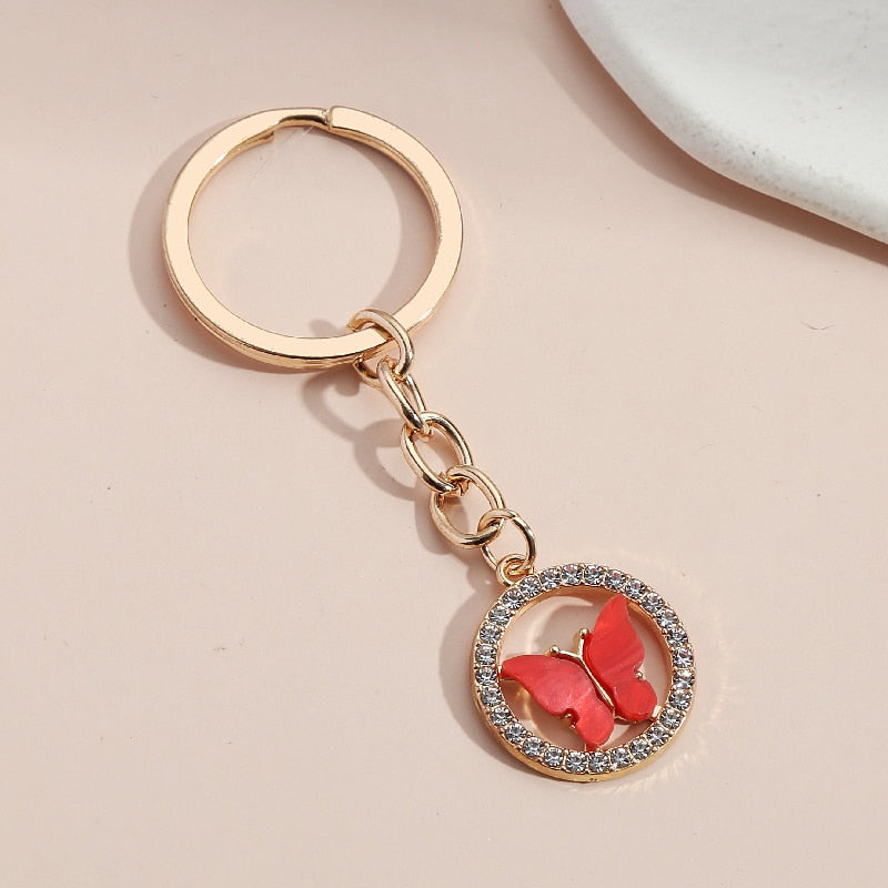 Porte-clés avec motif de papillon