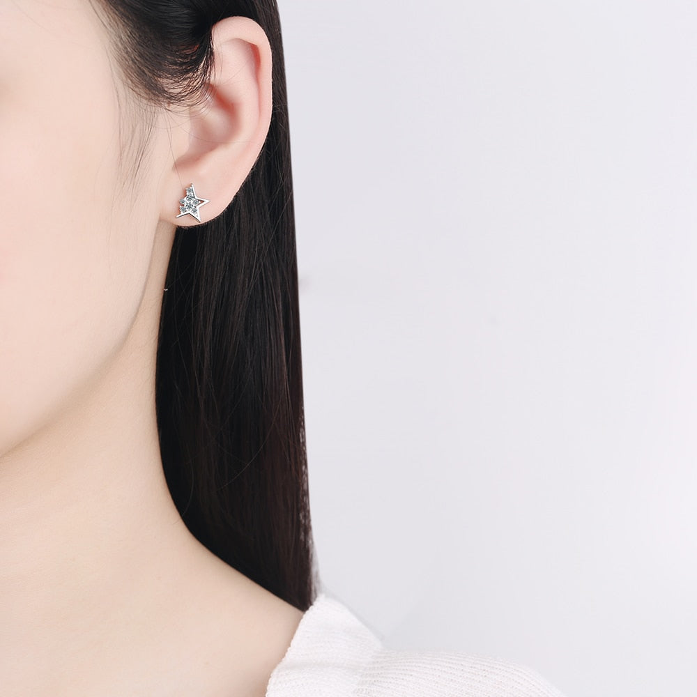 Boucles d'oreilles en argent - étoiles