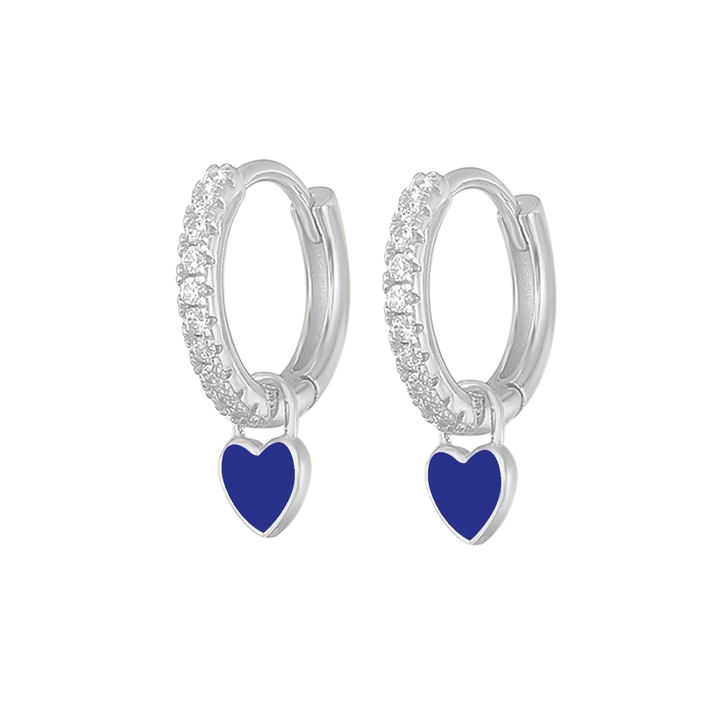 Boucles d'oreilles en argent avec des cœurs