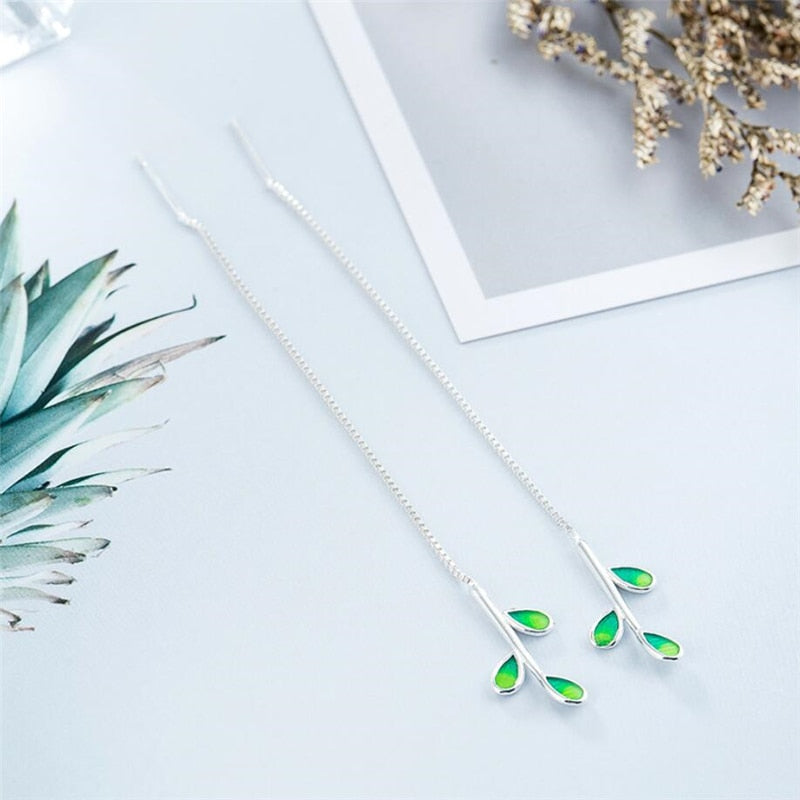 Boucles d'oreilles à feuilles pendantes