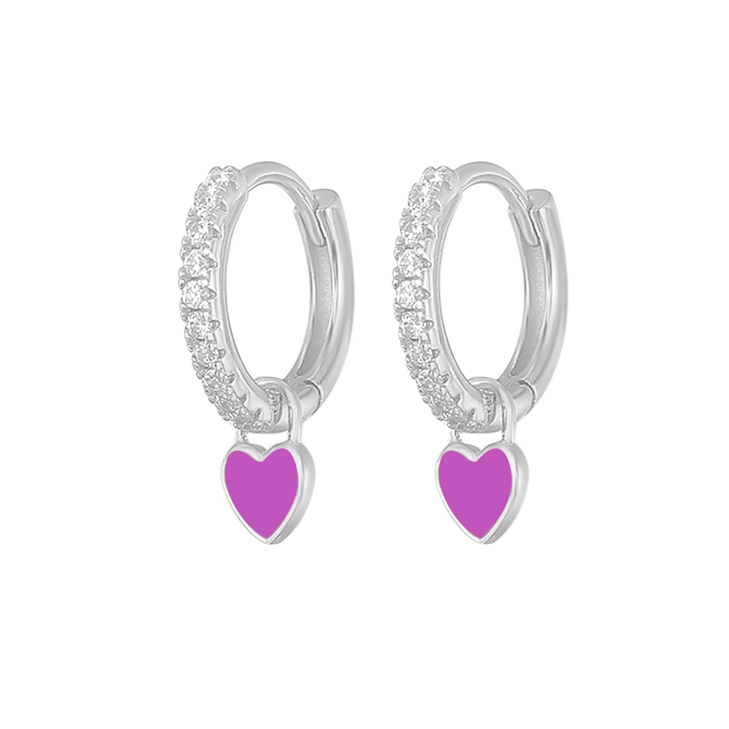 Boucles d'oreilles en argent avec des cœurs
