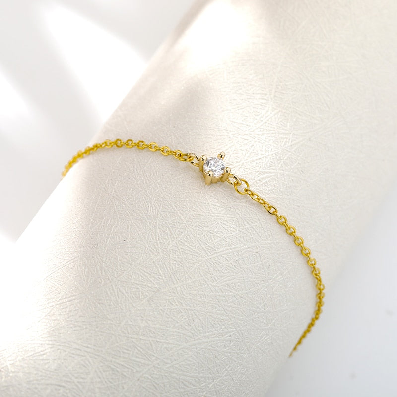 Bracelet minimaliste avec zircone cubique