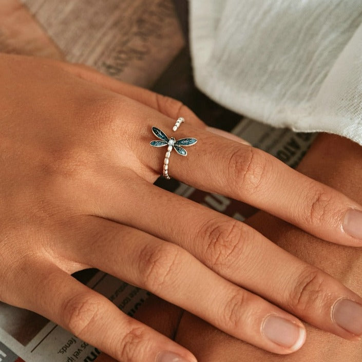 Bague ouverte - libellule