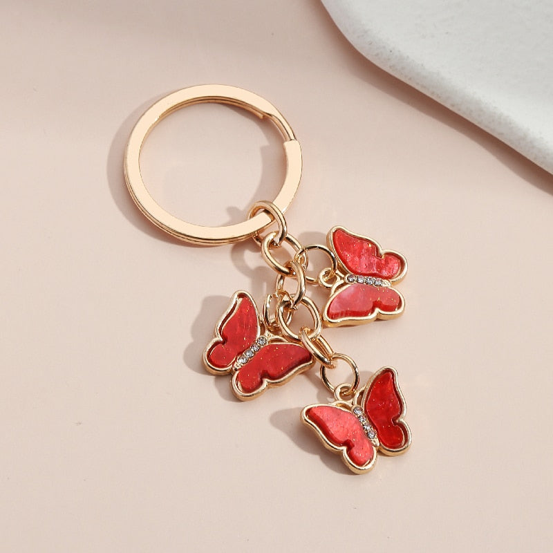 Porte-clés avec motif de papillon