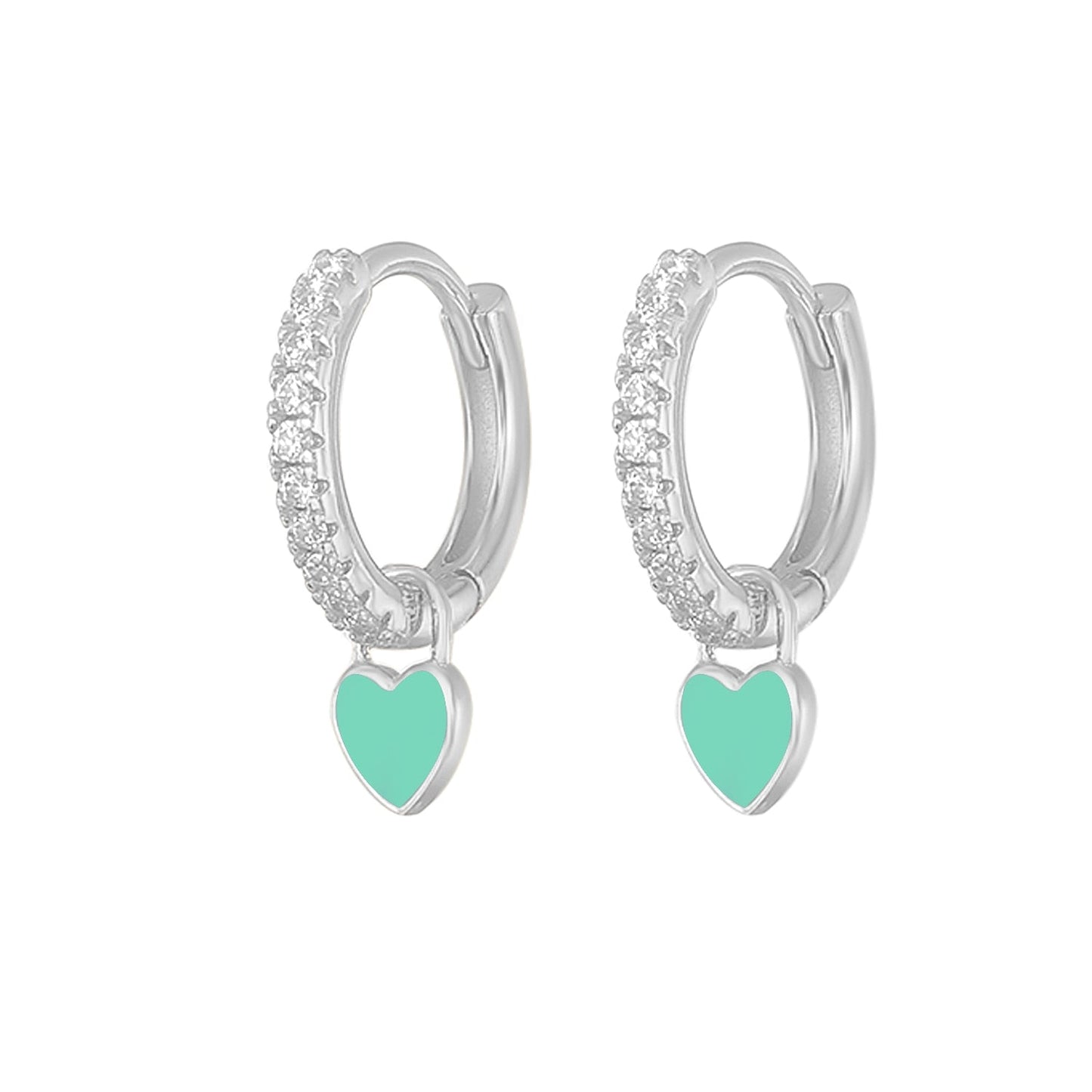 Boucles d'oreilles en argent avec des cœurs