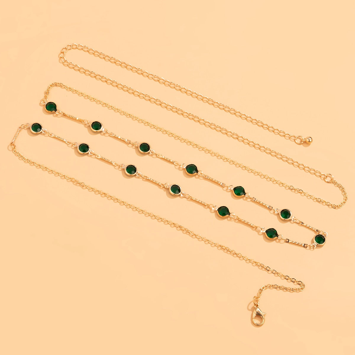 Chaîne pour taille avec des yeux verts