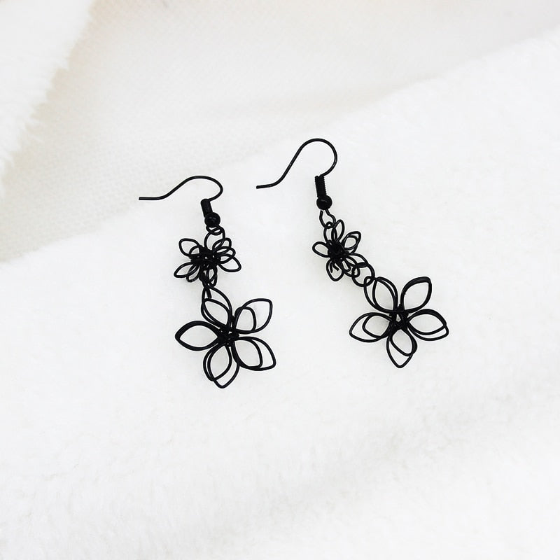 Boucles d'oreilles pendantes - fleurs