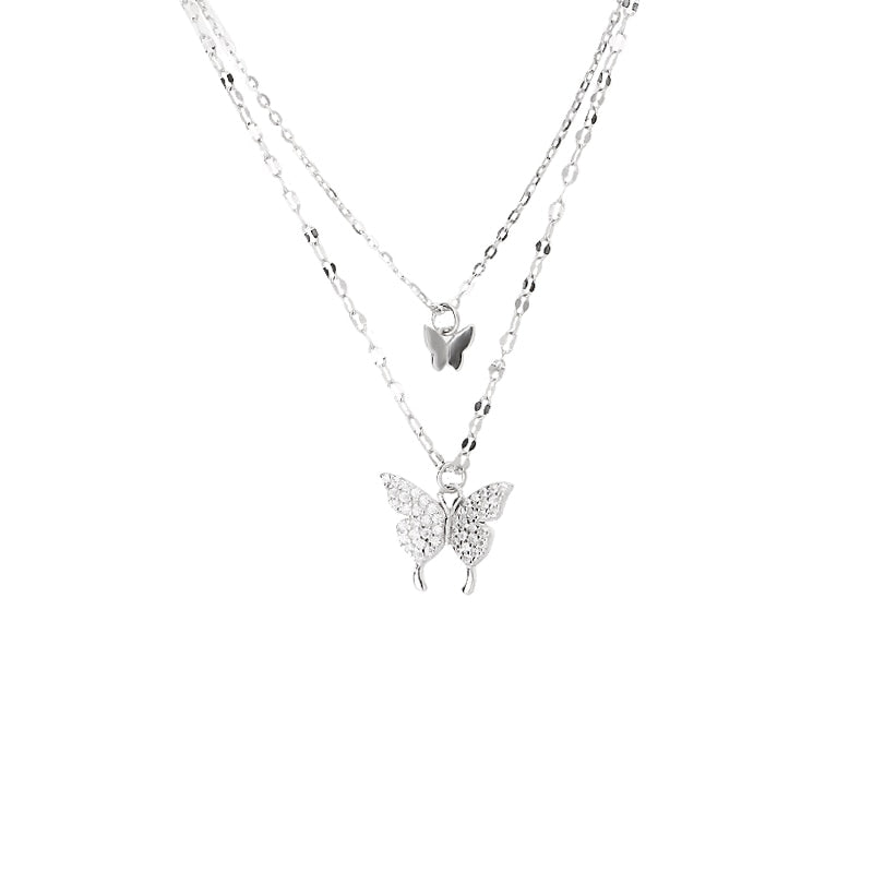 Collier double - papillon