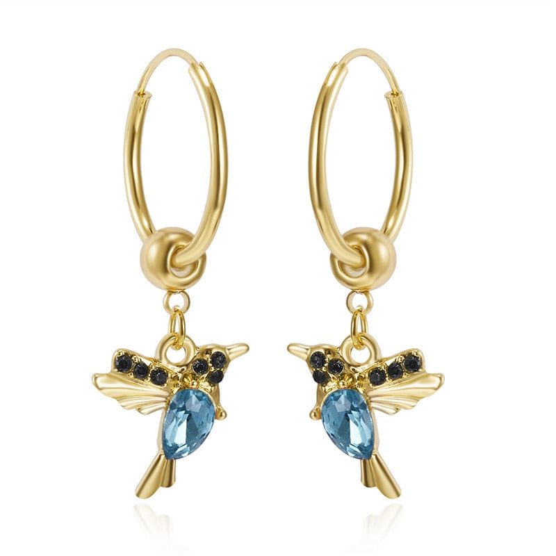 Boucles d'oreilles colibri