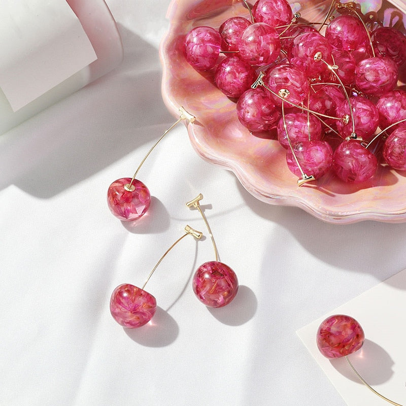 Boucles d'oreilles - cerises