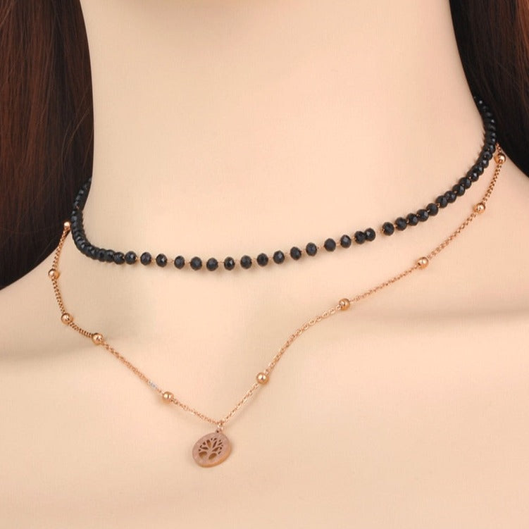 Double collier avec perles