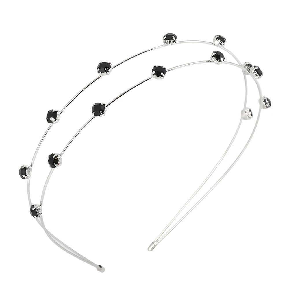 Double bandeau pour cheveux avec des zircons