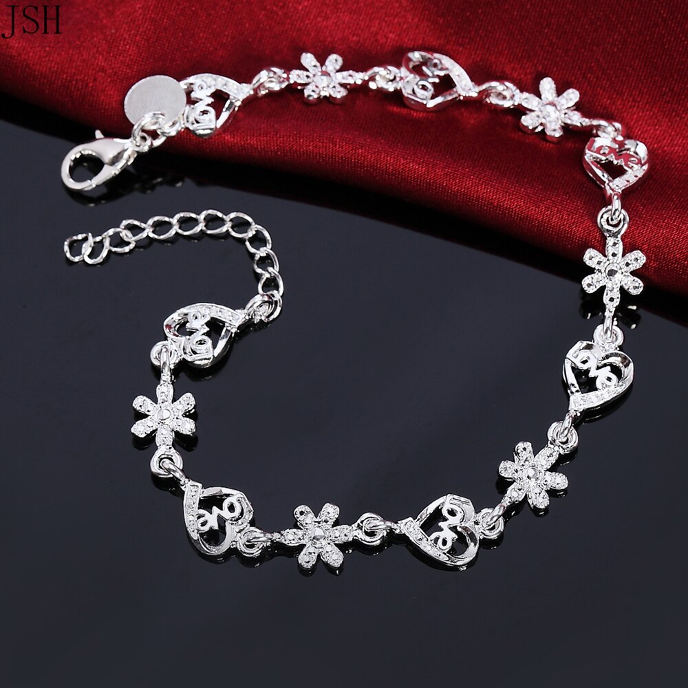 Bracelet en argent avec zircons