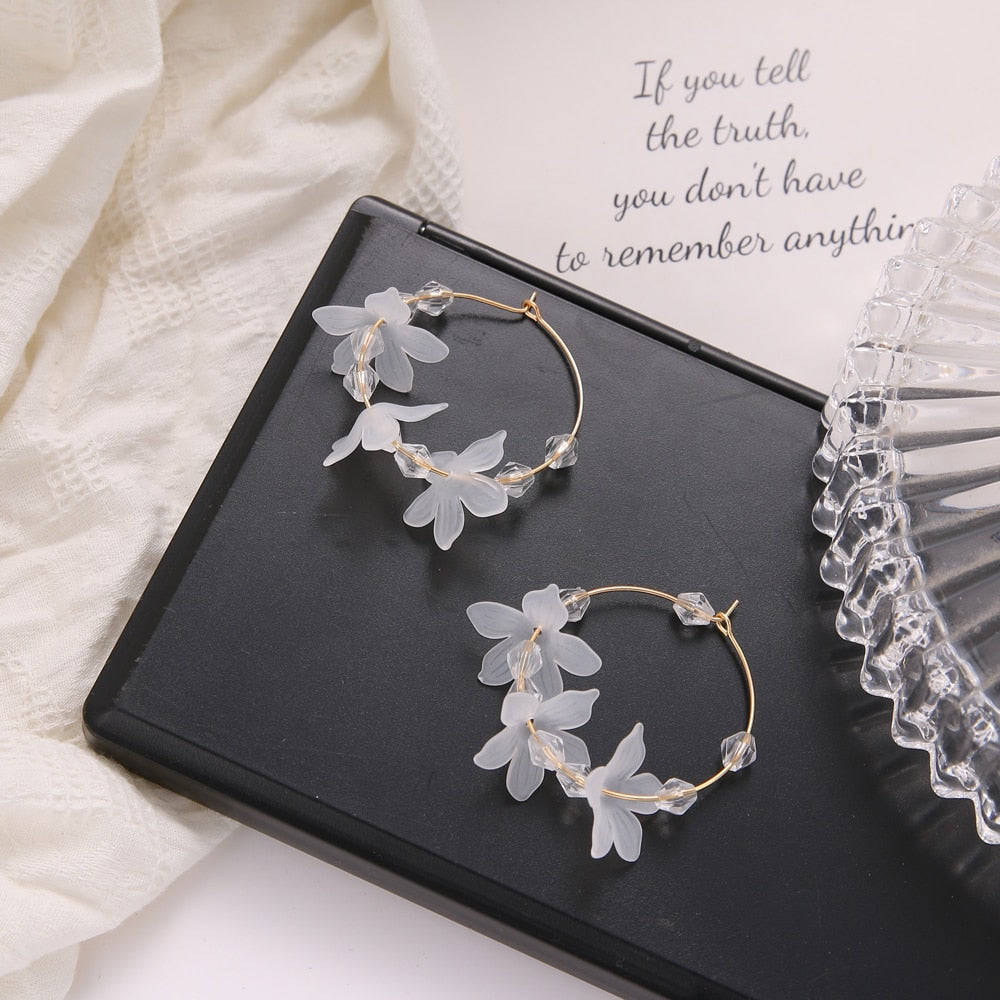 Boucles d'oreilles en fleurs en acrylique