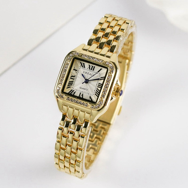 Montre carrée classique pour femmes vintage