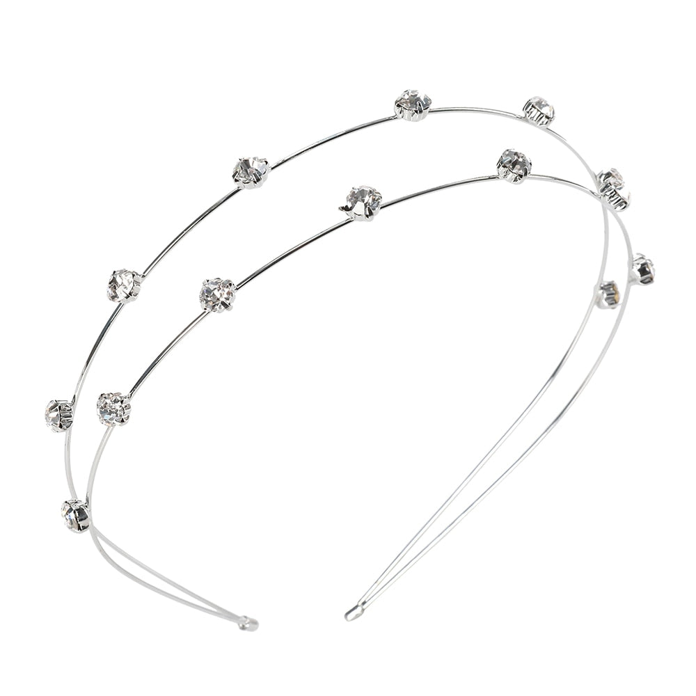 Double bandeau pour cheveux avec des zircons