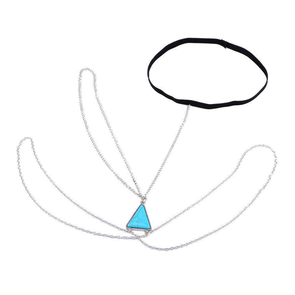 Chaîne de cheville minimaliste avec pierre turquoise