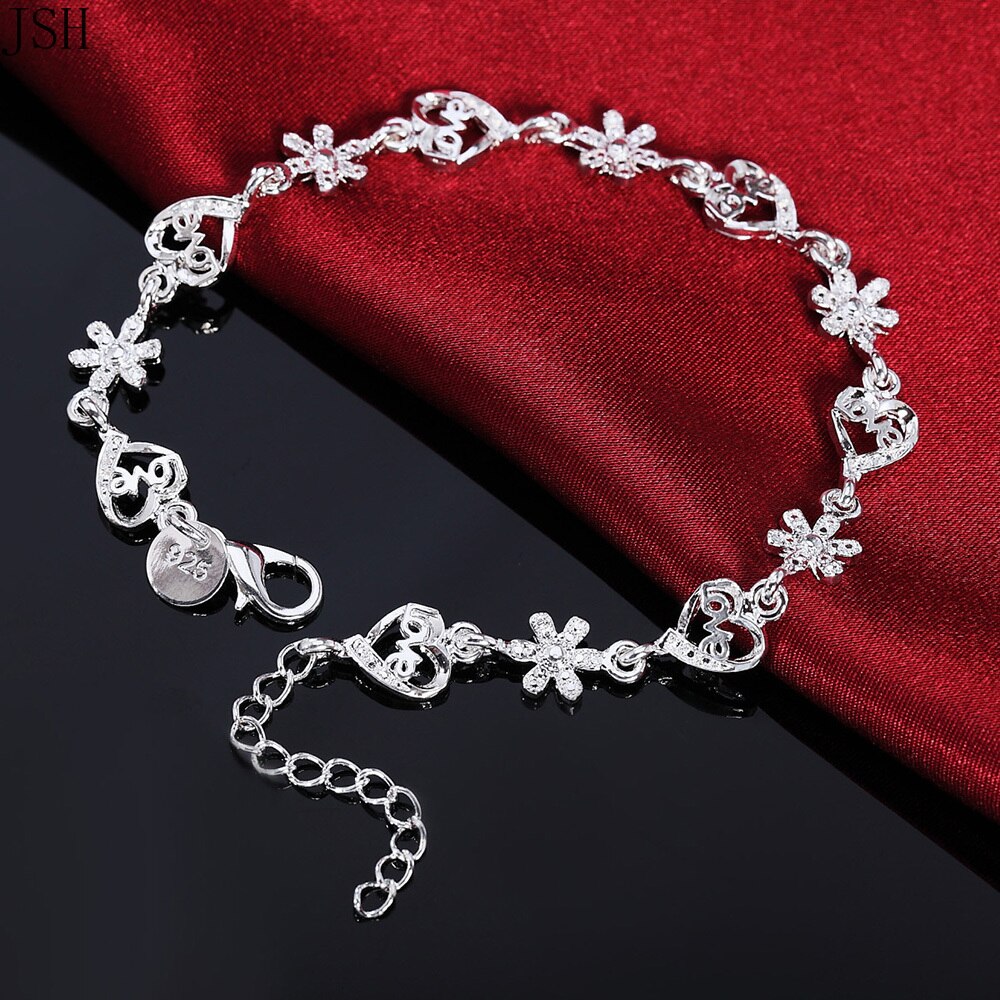 Bracelet en argent avec zircons