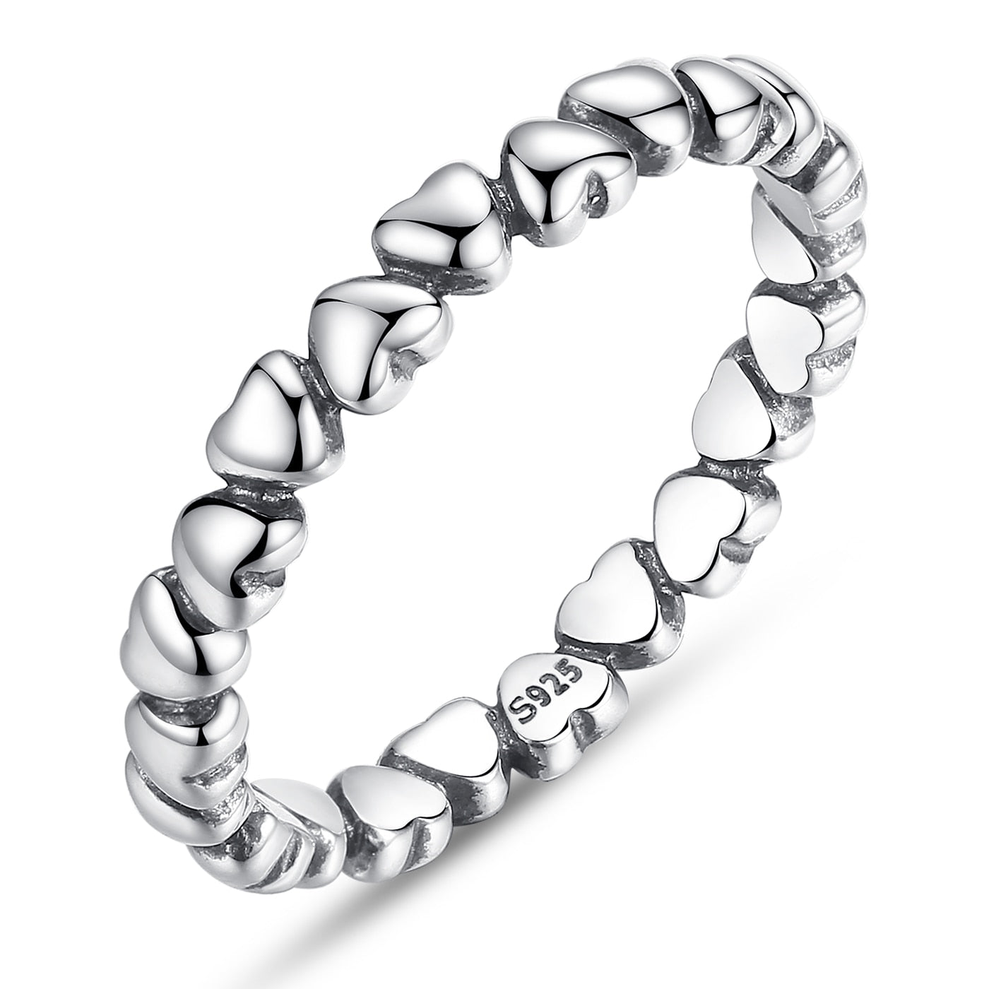 Bague en argent - cœurs