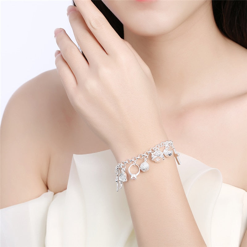 Bracelet de breloques en argent