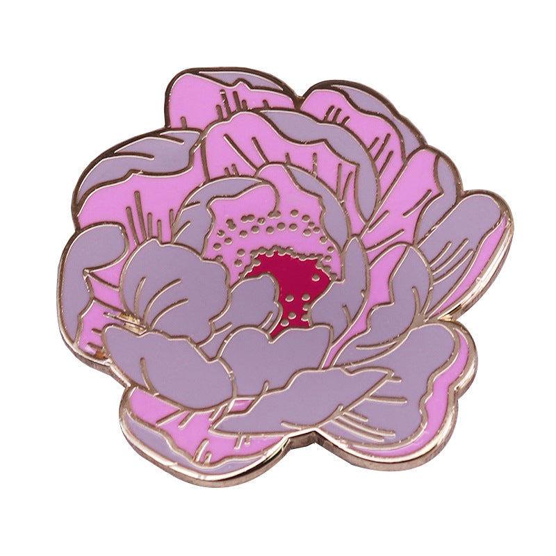 Broche fleur de pivoine