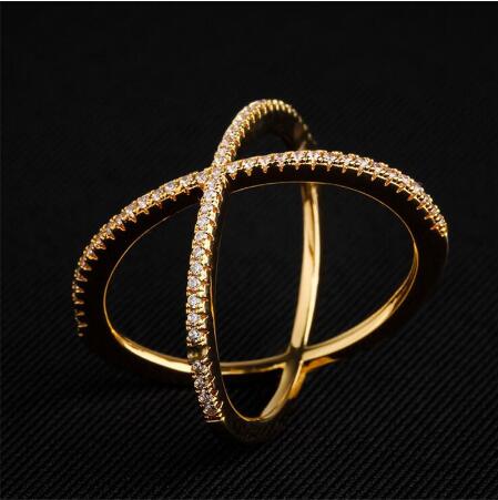 Double bague avec zircons
