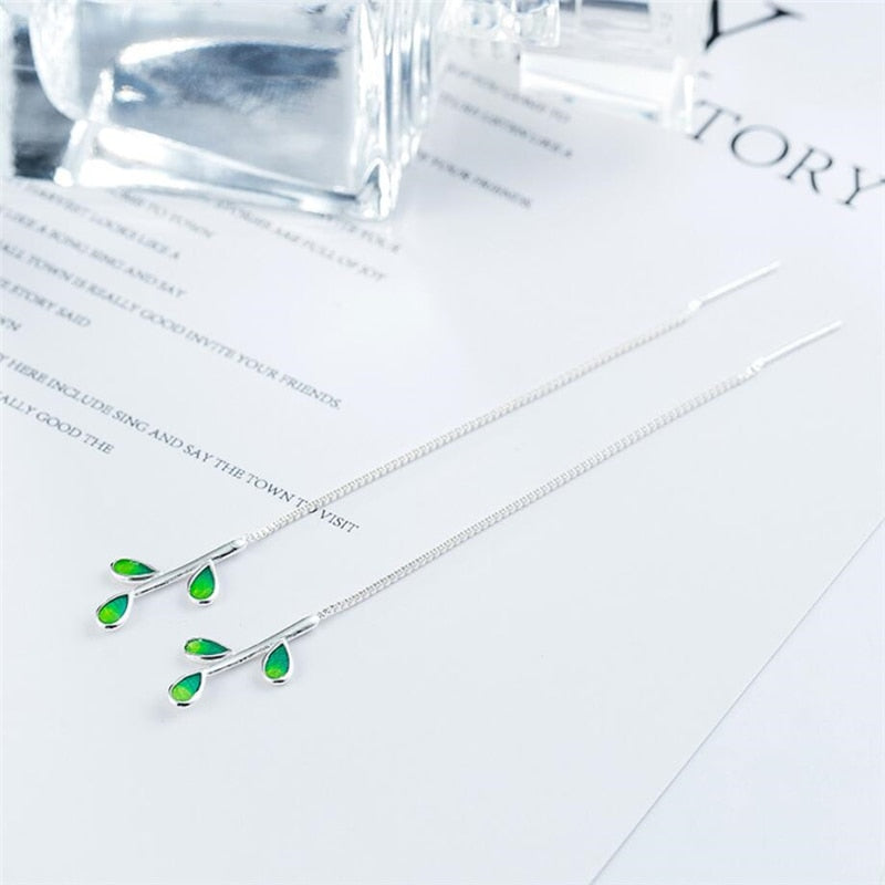 Boucles d'oreilles à feuilles pendantes