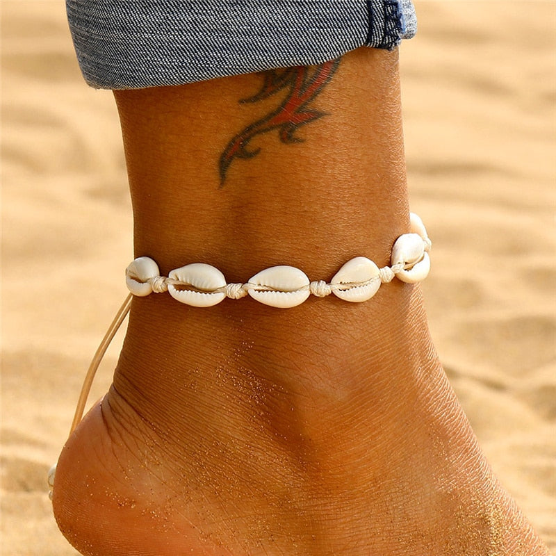 Bracelet de coquillage de cheville