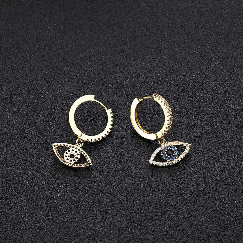 Boucles d'oreilles avec zircons - yeux