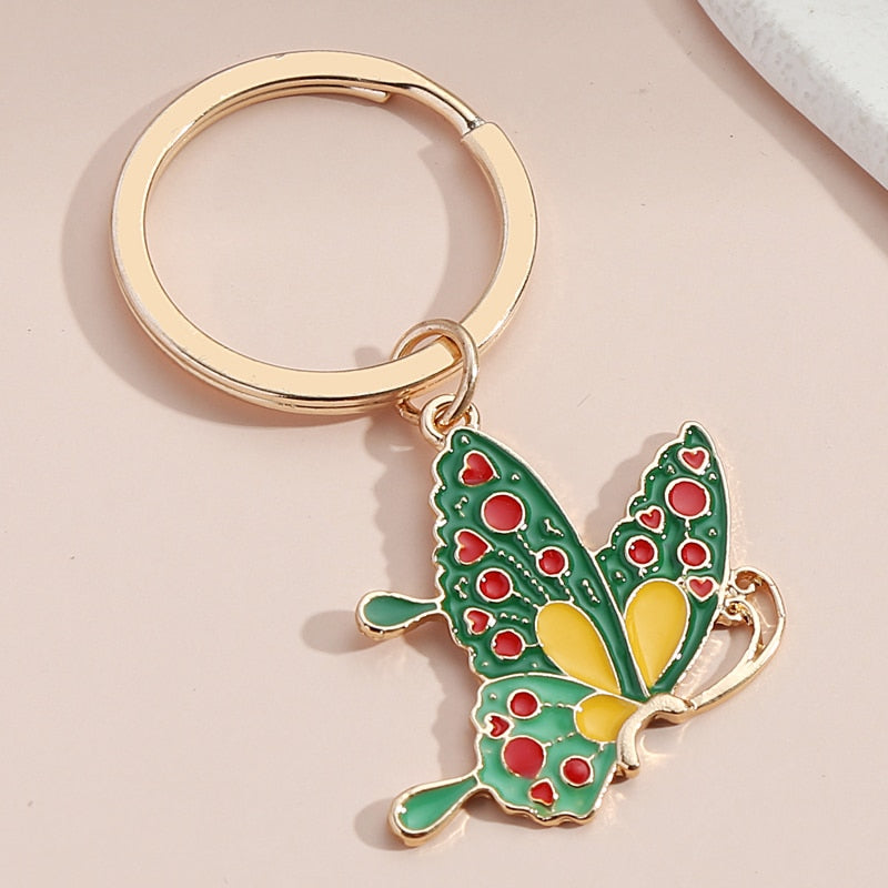 Porte-clés avec motif de papillon