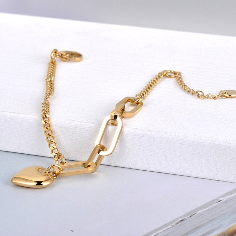 Bracelet - chaine avec un cœur