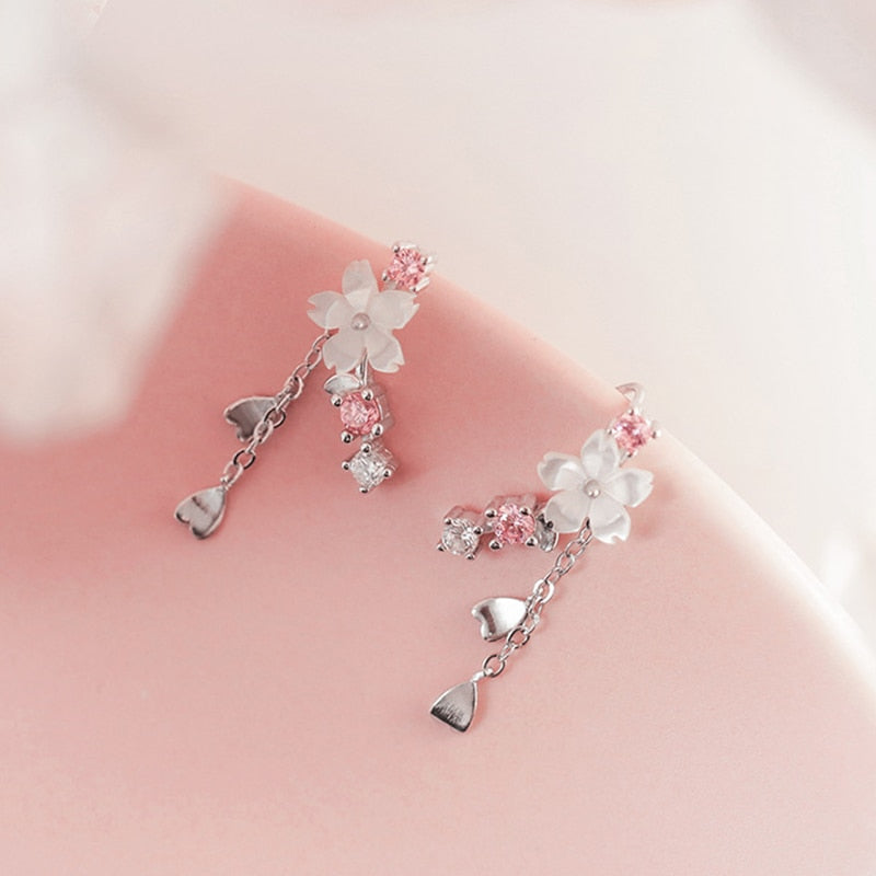 Boucles d'oreilles avec motif floral