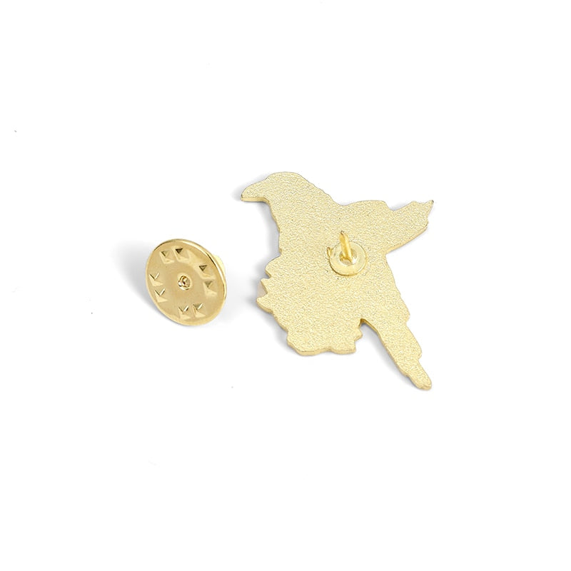 Broche - corbeau avec une rose