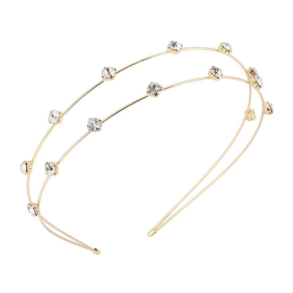 Double bandeau pour cheveux avec des zircons