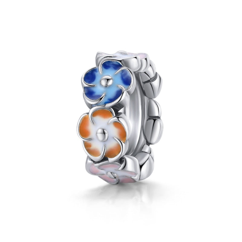 Pendentif modulaire - Fleurs colorées