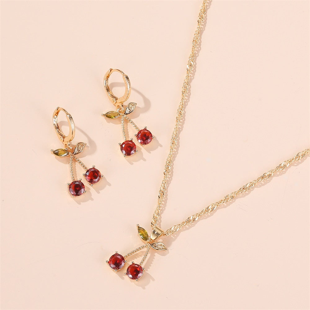 Ensemble de bijoux - cerises