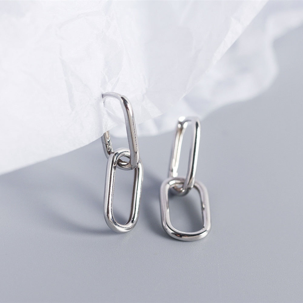 Boucles d'oreilles géométriques en argent