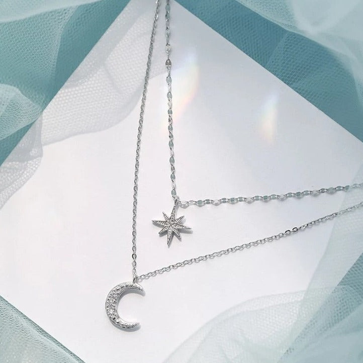 Collier - étoile et lune
