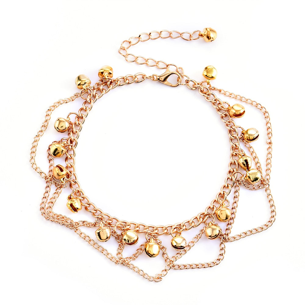 Bracelet de cheville boho avec des cloches