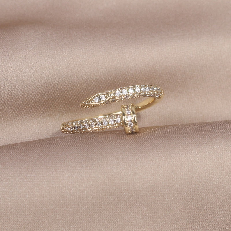 Bague ouverte avec zircons