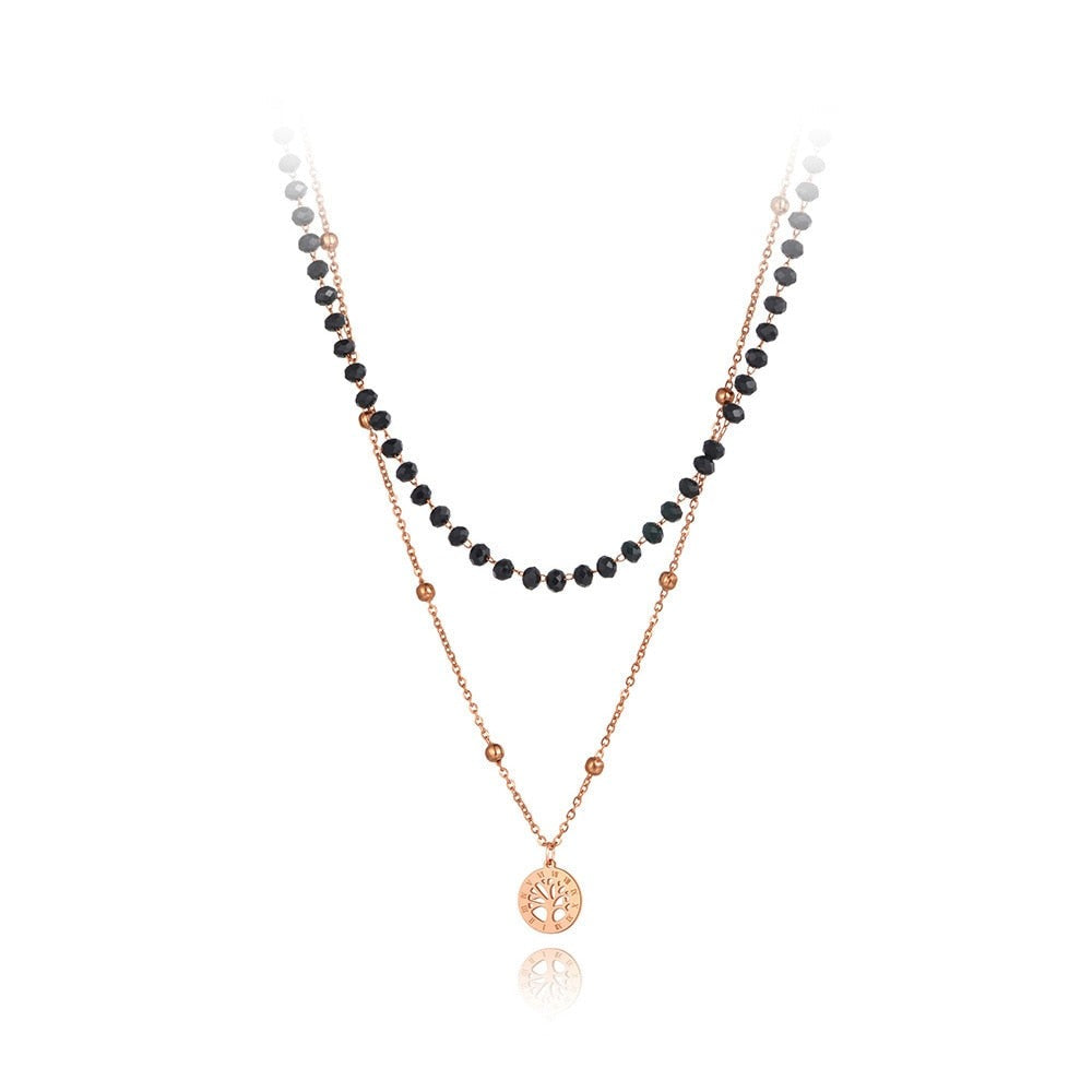 Double collier avec perles