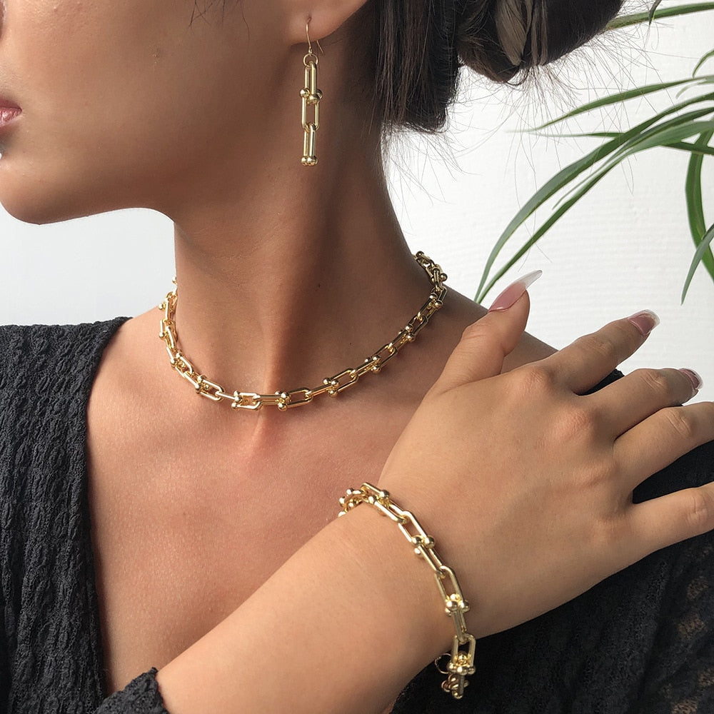 Ensemble de bijoux à motif de chaîne