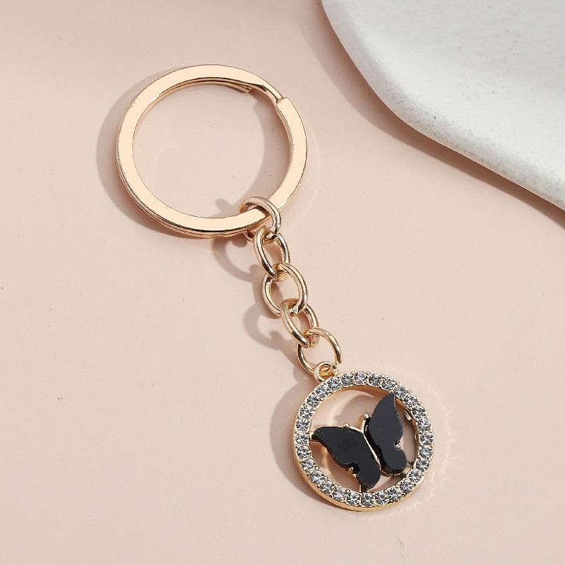 Porte-clés avec motif de papillon