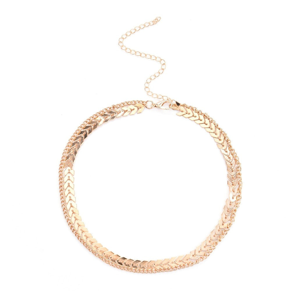 Collier double - ras du cou