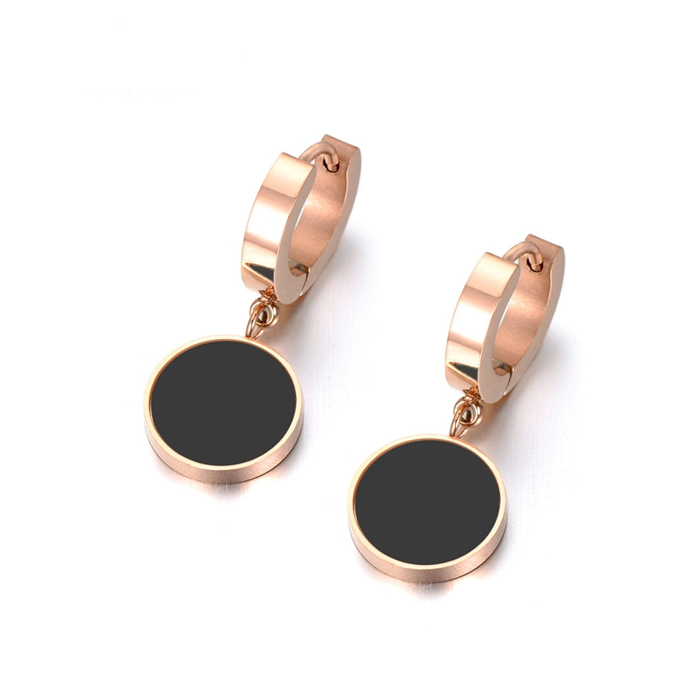 Boucles d'oreilles pendantes rondes