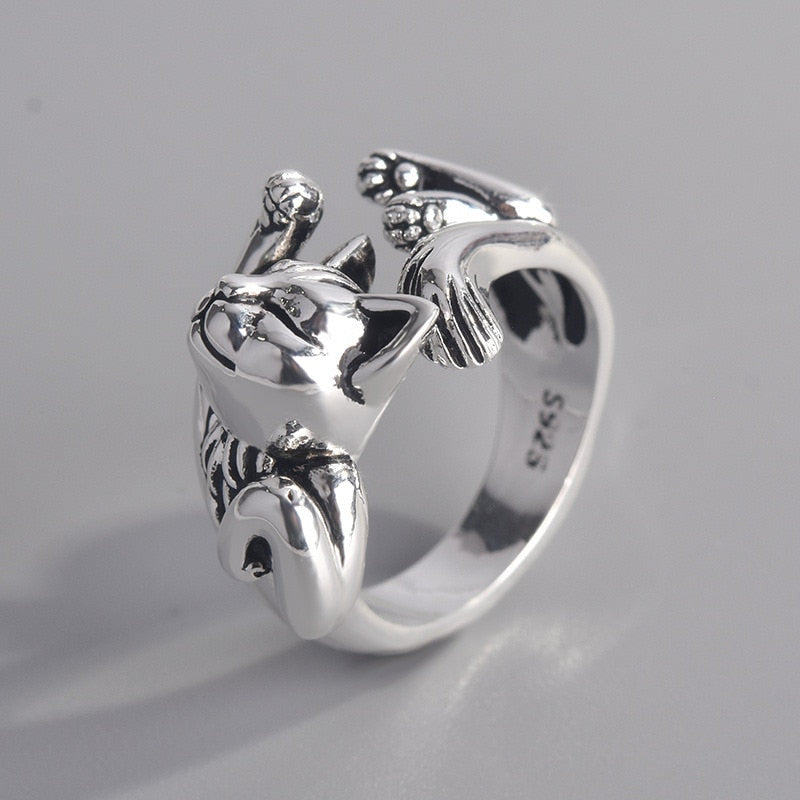 Bague avec un motif de chat