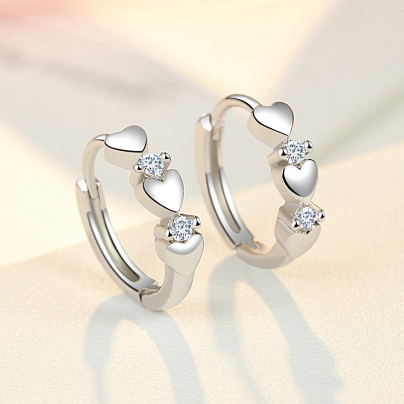 Boucles d'oreilles en argent - coeurs