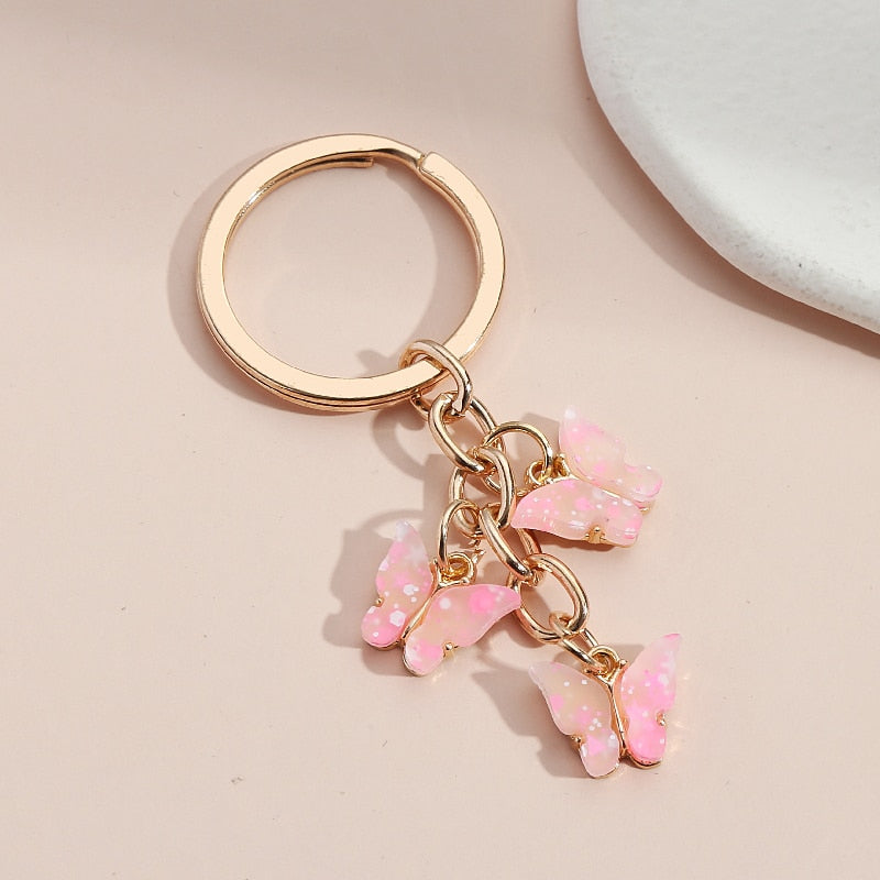 Porte-clés avec motif de papillon