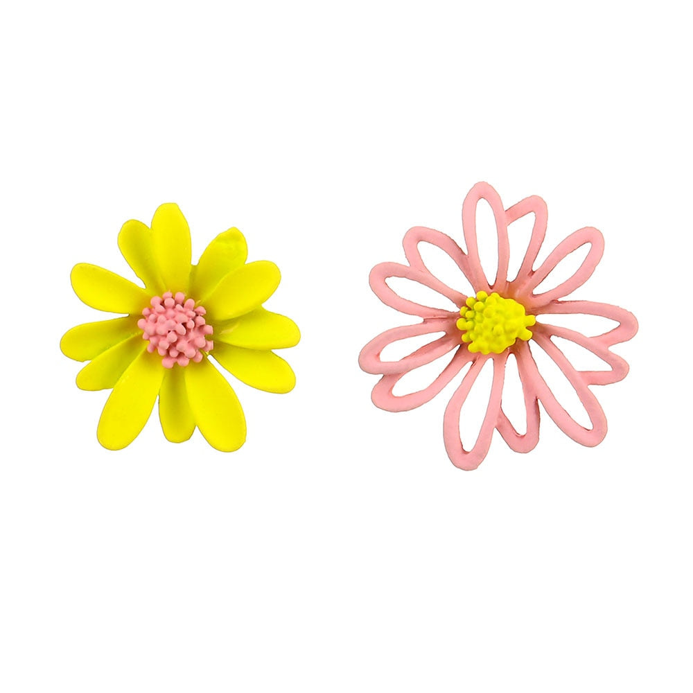 Boucles d'oreilles asymétriques - fleurs