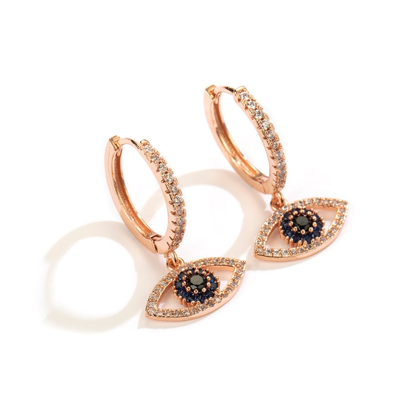 Boucles d'oreilles avec zircons - yeux